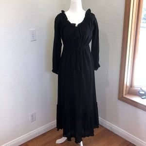 Mille black cotton maxi dress, size small.